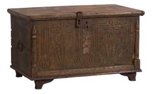 Antique Floral Carved Chest, 1820s