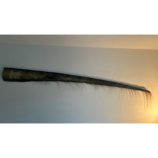 1970s 7 Foot 5" Wall Hanging - Scrimshaw Whale Baleen Frond - Mid Century For Sale - Image 5 of 16
