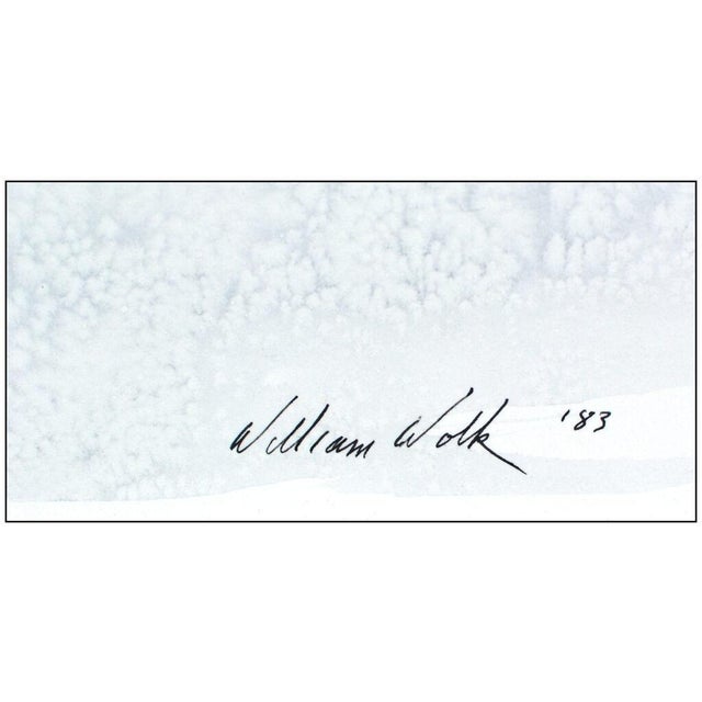 Realism 1980s Winter Logs Watercolor Painting, William Wolk For Sale - Image 3 of 4