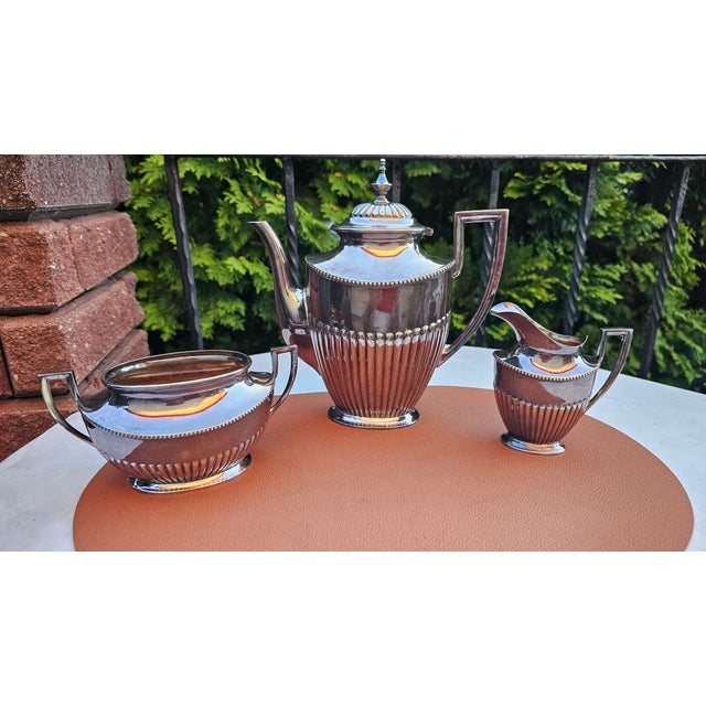 Art Deco Silver-Plated Sugar with Bowl and Milk Jug, 1920s, Set of 3 For Sale - Image 14 of 14