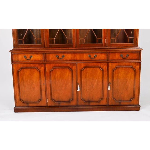 Vintage Georgian Revival Four-Door Bookcase in Flame Mahogany For Sale - Image 11 of 18