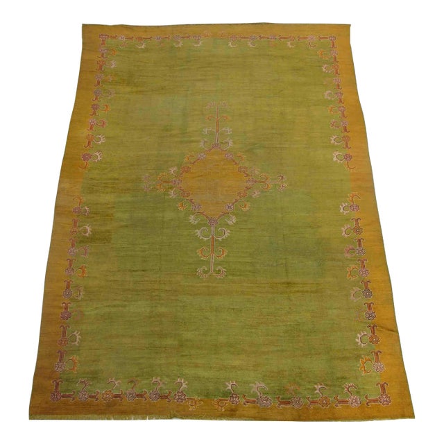 Early 20th Century Antique Turkish Oushak Rug For Sale