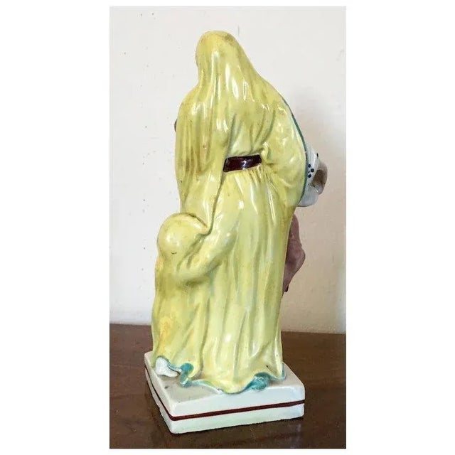English Antique Early 19th Century English Georgian Staffordshire Pearlware Figure of Faith With Two Children and a Baby 1800 For Sale - Image 3 of 11