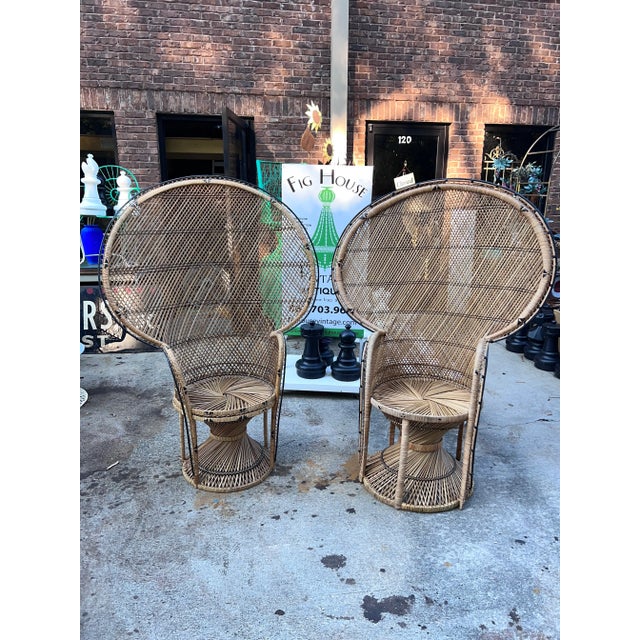 1970s Vintage Peacock Chairs- a Pair For Sale - Image 12 of 12