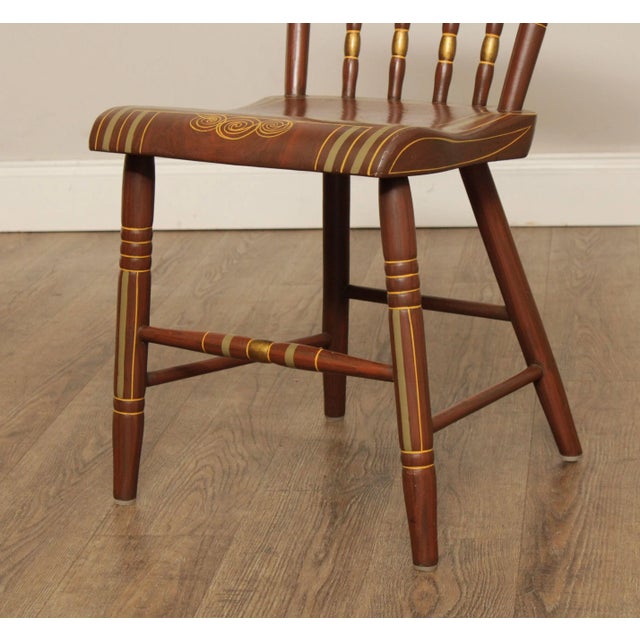 Grain Painted Plank Seat Dining Chairs - Set of 8 For Sale In Philadelphia - Image 6 of 13