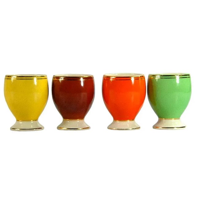 Art Deco Egg Cups from Cerom, Romania, 1930s, Set of 4 For Sale - Image 7 of 7