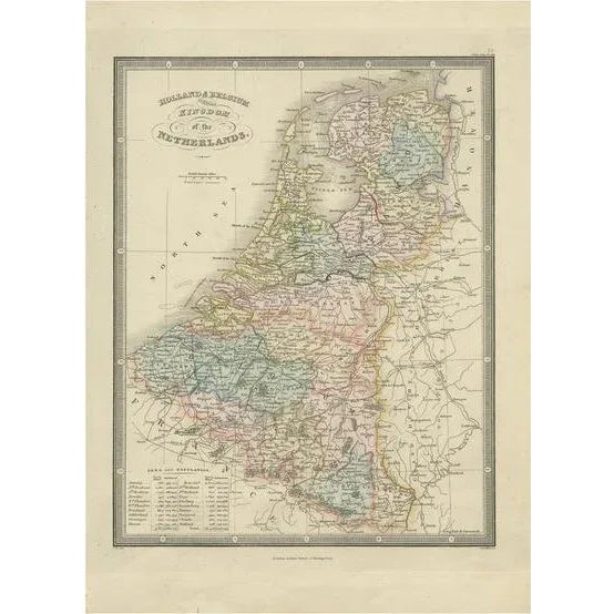 Mid 19th Century Antique Map of the Kingdom of the Netherlands by Wyld, 1845 For Sale - Image 5 of 5