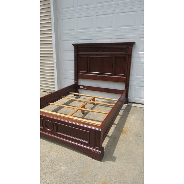 Traditional Vintage Ethan Allen Cherry Queen Townhouse Designer Bed Beautiful Warwick For Sale - Image 3 of 9