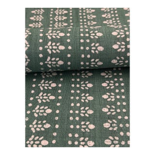 Alice Sergeant Textiles Najwa Reverse Linen Fabric in Pool Colorway 1 Yard Hand Printed For Sale