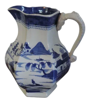 Early 19th Century Mason's Patent Blue & White Ironstone China Pitcher