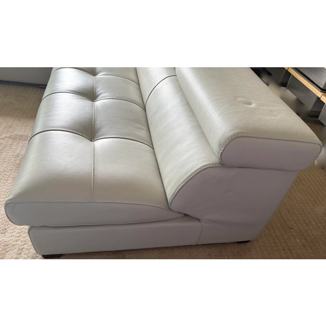 Nicoletti Italian Soft Grey Leather Sectional "Amalfi" 2011 For Sale - Image 12 of 15