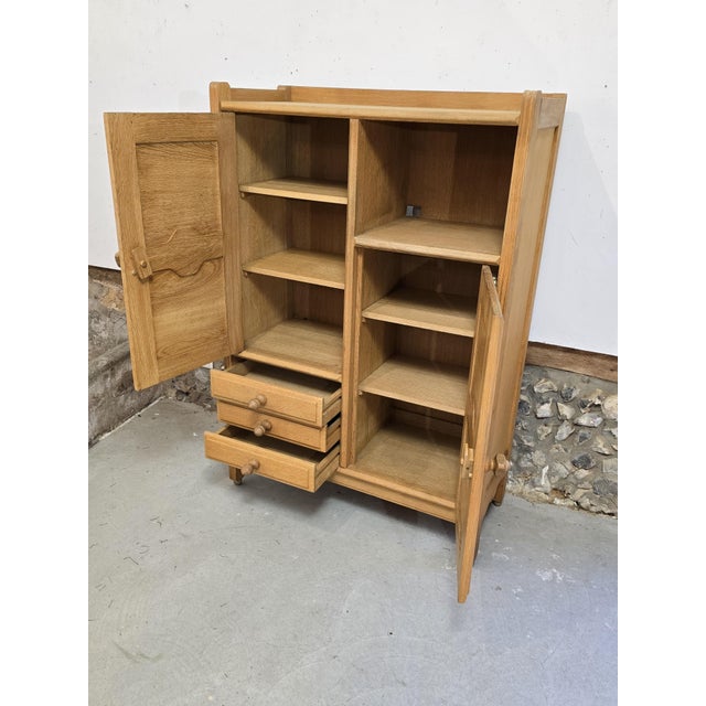 Tall Sideboard with Cupboards, Drawers and Niche by Guillerme et Chambron, 1970s For Sale - Image 9 of 18