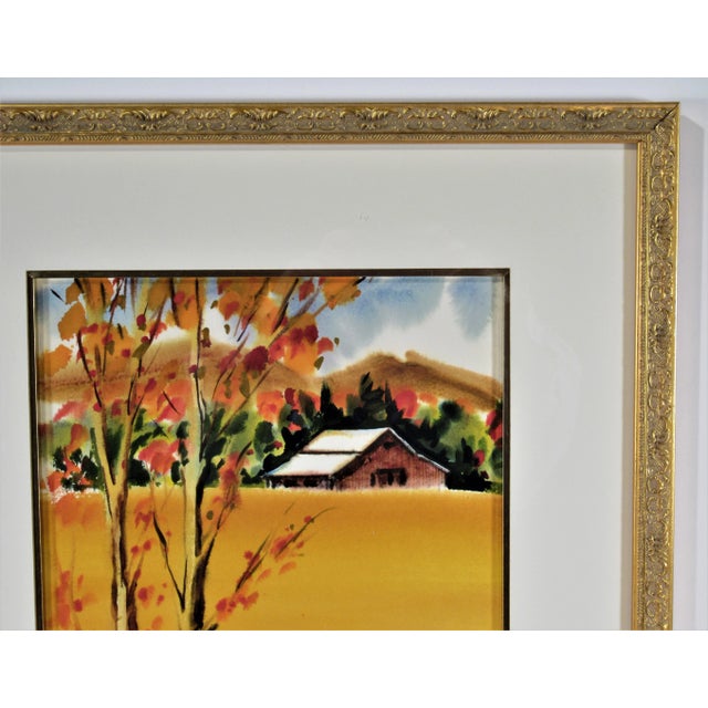 1970s Lewis Suzuki, Landscape with Barn, Circa 1970 For Sale - Image 5 of 6