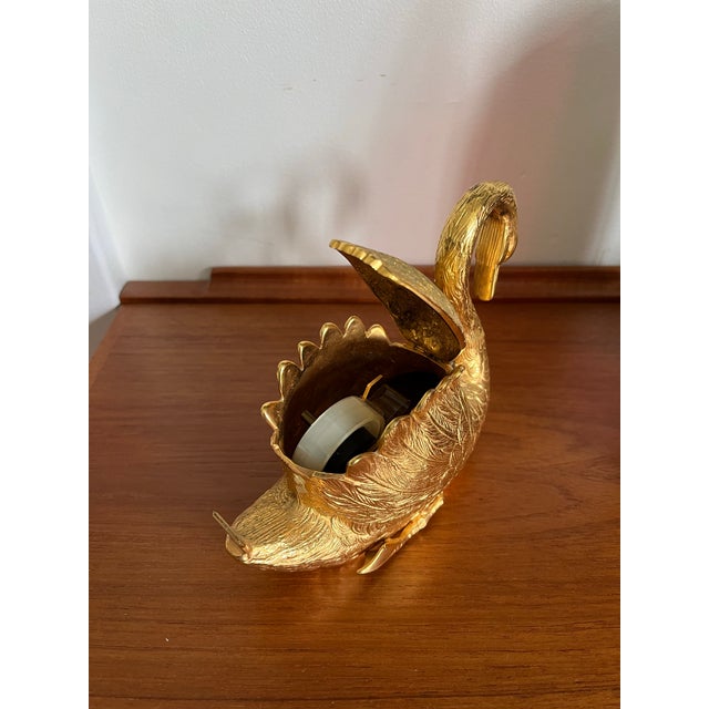 Gold Vintage Mark Cross Gilt Swan Tape Dispenser For Sale - Image 8 of 9