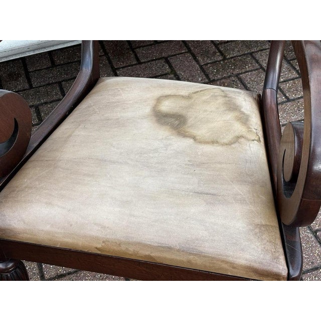 Regency Mahogany Armchairs with Leather Drop Seats, Set of 2 For Sale - Image 9 of 10