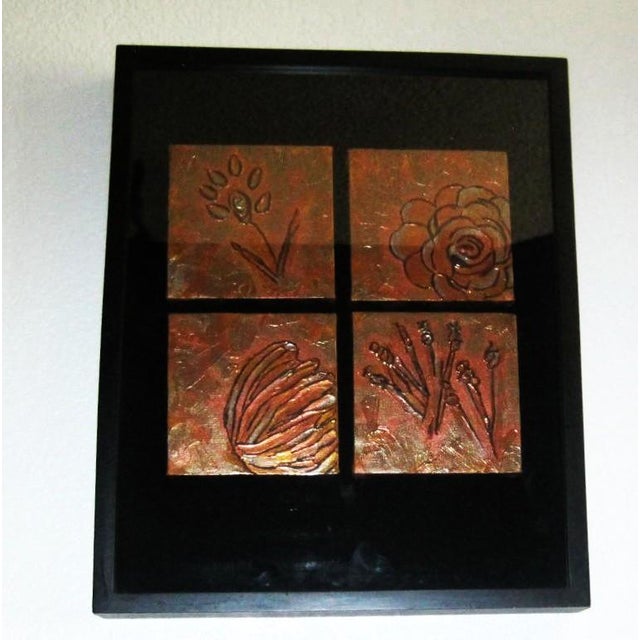 Copper Colored Metal Repousse style in a Shadow box.