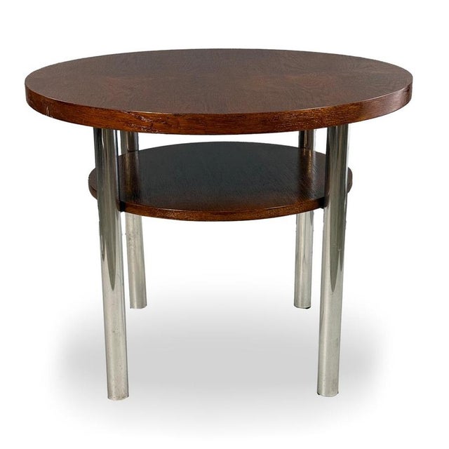 1940s Functionalist Round Coffee Table from Kovona, 1940s For Sale - Image 5 of 5