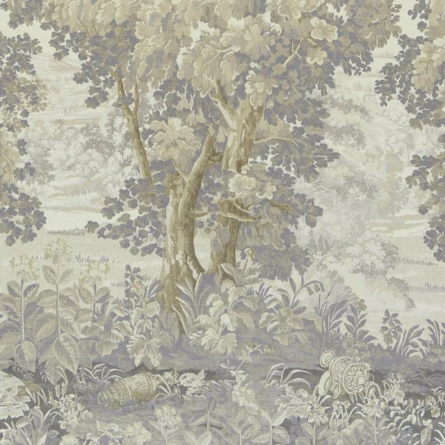 Contemporary Schumacher X Johnson Hartig La Forêt 3 Panel Set In Oyster Forest For Sale - Image 3 of 6