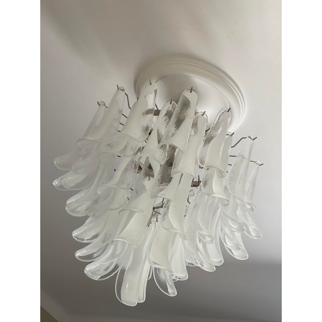 White Large White Murano Chandelier For Sale - Image 8 of 11