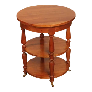 Harden Solid Cherry Round Three-Tier Side Table