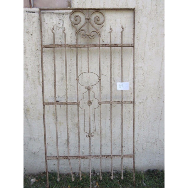 Antique Victorian Iron Door Fence Gate For Sale In Philadelphia - Image 6 of 7