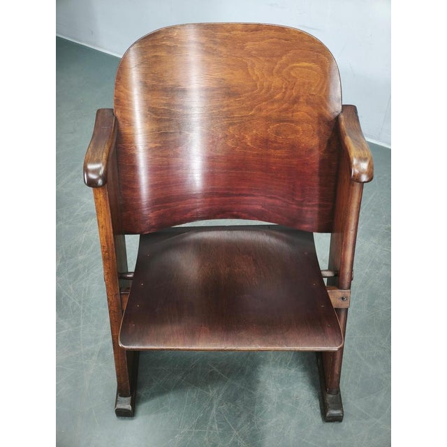 Brown Art Deco Cinema Chair, Czech, 1920s For Sale - Image 8 of 13