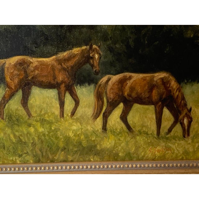 Sandra Severson Oil Painting at Meadow's Edge 1987. Sandra Severson American, 20th Century Oil Painting on Canvas Panel Signed to Lower Right For Sale - Image 6 of 12