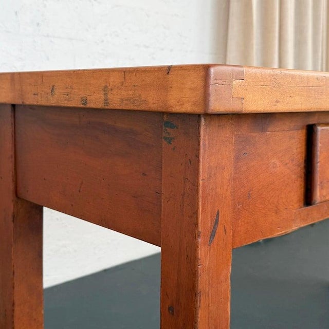 1950s Industrial Maple Library Console Work Table For Sale - Image 11 of 12