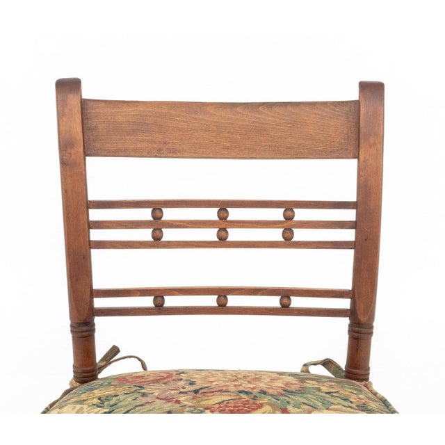 Early 20th Century American Rush Seat Ladderback Side Chairs, 3 For Sale - Image 5 of 9
