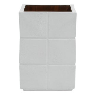 Waste Bin in White Shagreen by R&y Augousti For Sale