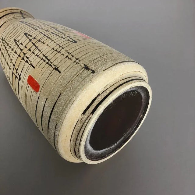 Large Op Art Abstract German Pottery Floor Vase from Bay Ceramics, 1960s For Sale - Image 13 of 15