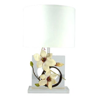 Vintage Acrylic Glass Table Lamp, 1980s For Sale