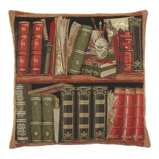 Library III Tapestry Cushion With Feather Filler - 46x46cm (18"x18") For Sale