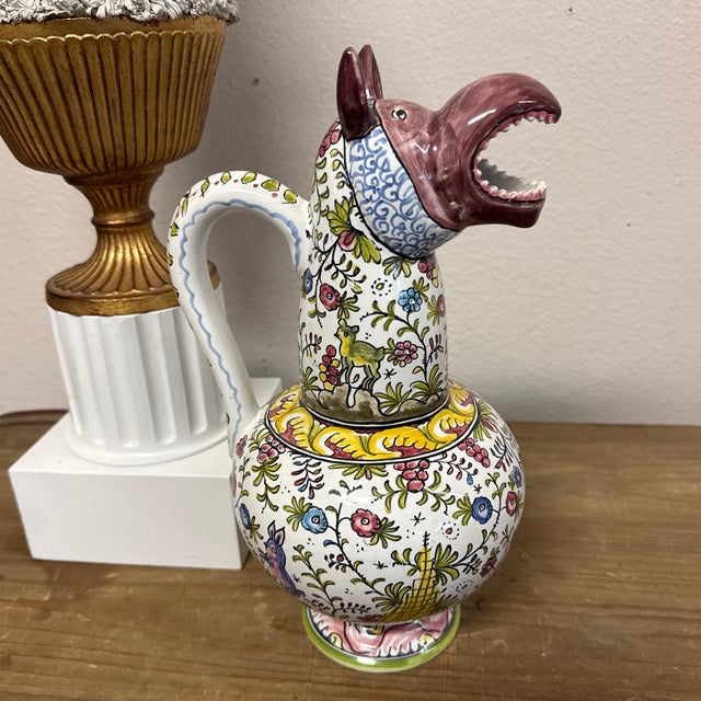 Mediterranean 1960s Mediterranean Hand Made Hippo Water Pitcher For Sale - Image 3 of 9