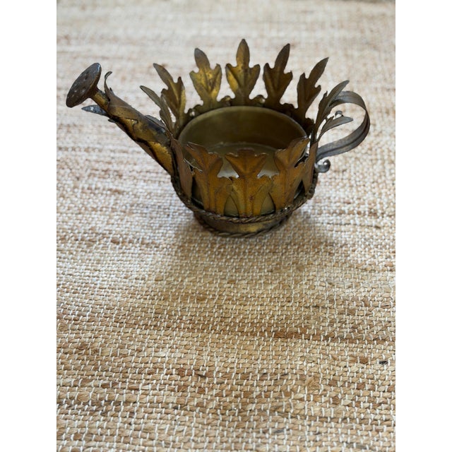 Vintage Italian Tole Watering Can Cachepot For Sale - Image 10 of 10