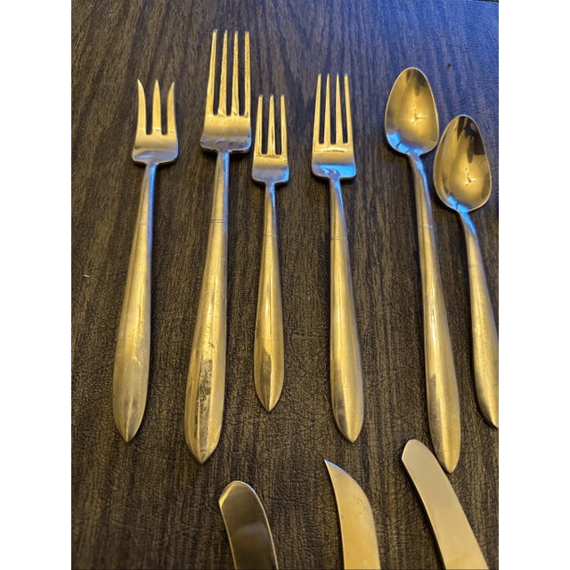 Vintage Tony’s Gems Plated Brass 150 Pieces 12 Person Flatware Set For Sale - Image 11 of 13