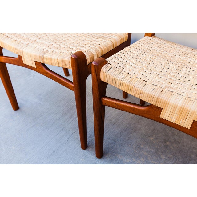 Wood Hans Wegner Ch 31 Teak & Rattan Dining Chairs, Danish Mid Century Modern For Sale - Image 7 of 16