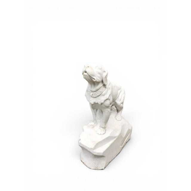 White Italian Artist, Large Dog Sculptures, 1980, White Marble, Set of 2 For Sale - Image 8 of 9