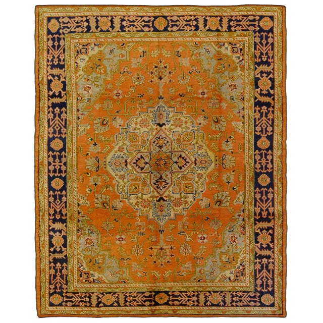 Vintage Turkish Ushak Rectangular Rug For Sale