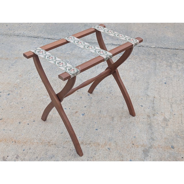 Vintage Wooden Vintage Scheibe Style Folding Luggage Rack Stand For Sale - Image 12 of 12