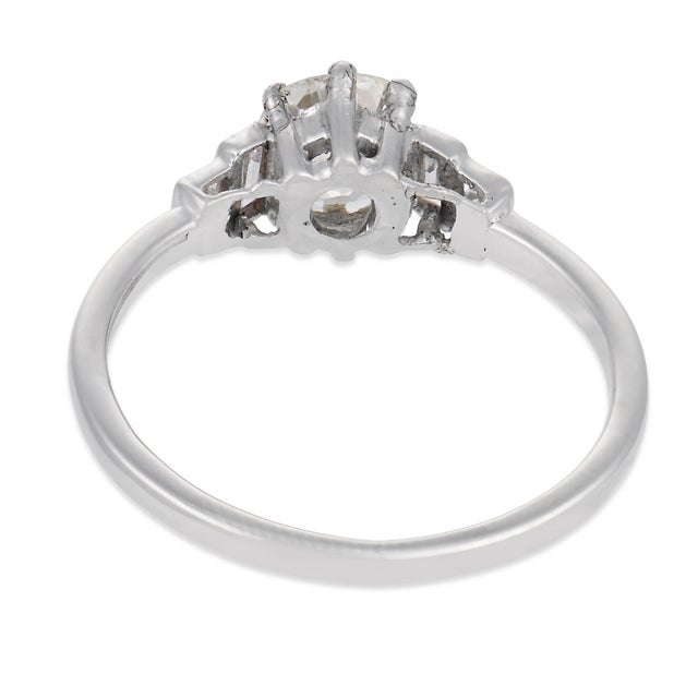 1930s Art Deco Gia 1.09 Carat Old Mine Cut Diamond Platinum Engagement Ring, Size 7.5 For Sale In Los Angeles - Image 6 of 8