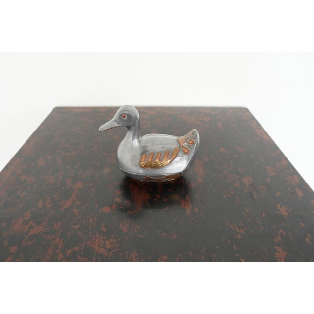 1990s Vintage Mixed-Metal Duck Trinket Box For Sale - Image 5 of 18