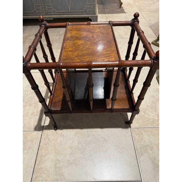 English Baker Furniture Magazine Rack Faux Bamboo For Sale - Image 3 of 8