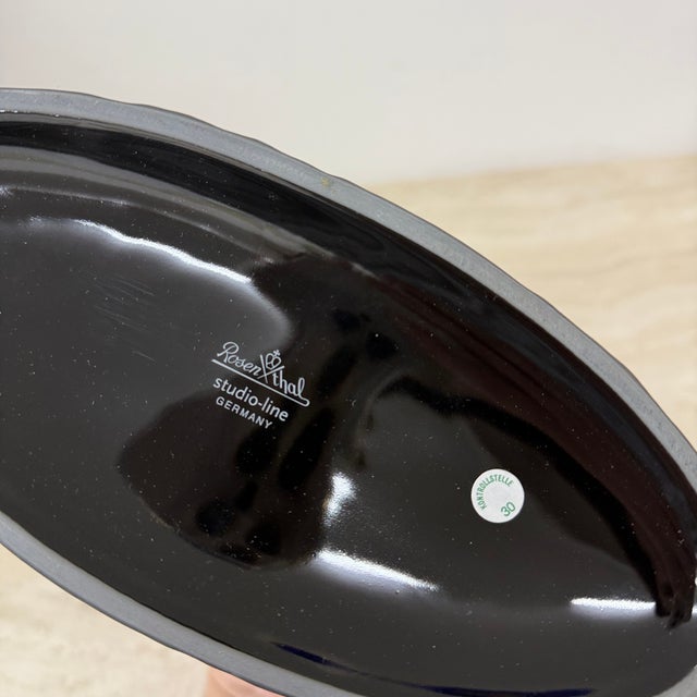 Bisque Black Porcelain Paper Relief Vase by Martin Freyer for Rosenthal, 1970s For Sale - Image 10 of 17