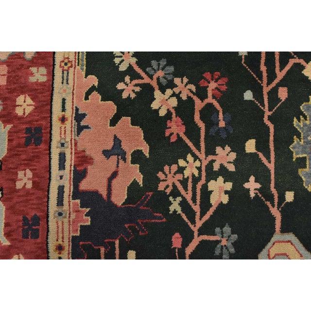 Heriz Rug 6’1” X 8’10” Green Wool Vintage Traditional Hand-Knotted Carpet For Sale - Image 11 of 15
