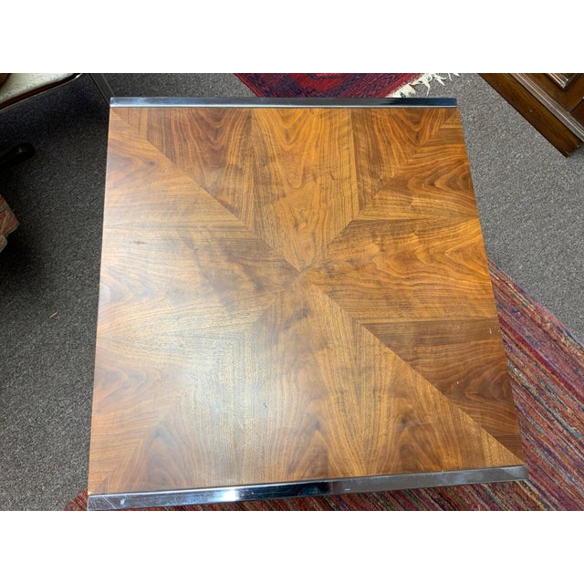 20th Century Chrome and Walnut Table For Sale - Image 4 of 11