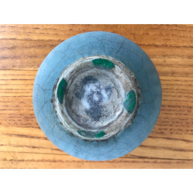 Antique Miniature Celadon Pot, Gray-Blue Glaze For Sale - Image 4 of 6