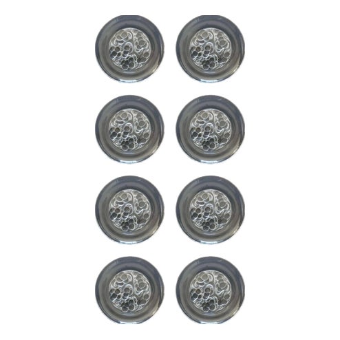 Art Deco Marienthal Brunch or Dessert Glass Plates by Rene Lalique, France, 1927, Set of 8 For Sale