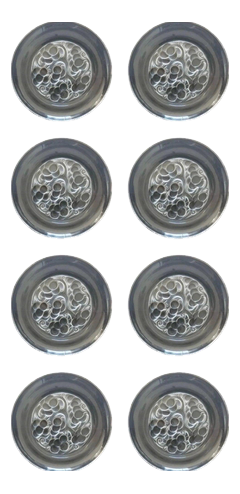 Art Deco Marienthal Brunch or Dessert Glass Plates by Rene Lalique, France, 1927, Set of 8