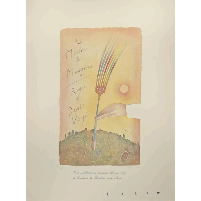 Untitled is an artwork realized by Jean Michel Folon ( 1934-2005). cm 65x50, no frame. Signed and numbered (Exemplary H.C)...